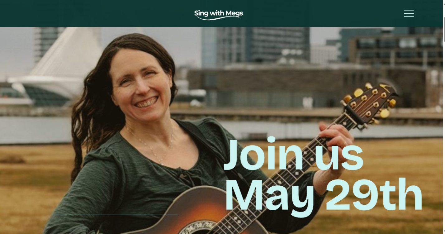 sing with megs website design